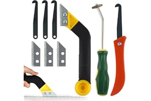 Raschietto Fughe Piastrelle, shallyong Strumento Rimozione Fughe, con 6 Lame di Ricambio, Pulizia Fughe Piastrelle, per Pulizia Profonda di Giunti in Cucina e Bagno