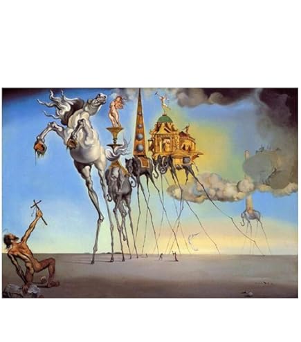 Femme à Une Fenêtre Célèbre Peinture Salvador Dali Figure Toile