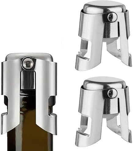 4 Tappi Per Bottiglie In Silicone E Acciaio, Universali Con Leva, Per Birra, Vino E Champagne, Richiudibili E Lavabili