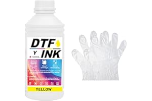 Creatorally Inchiostro DTF, Trasferimento di Ricarica Ink per Stampanti a Getto D'Inchiostro Pellicola PET Termica Compatibile con i3200, DX5/DX7, 5113, i4720, XP600 (Giallo, 1000 ml)