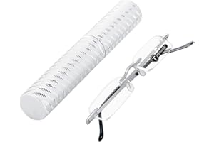 TERAISE Mise à jour des lunettes de lecture légères Lecteurs sans cadre lentille claire pour hommes et femmes avec étui pour tube Clip Pen