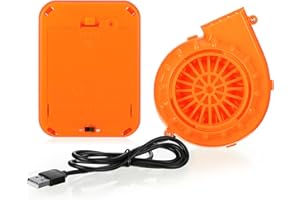 Weewooday Mini Ventilateur Soufflant Électrique Ventilateur de Costume Gonflable Mini Ventilateur à Air Soufflé Portable Souffleur Alimenté par USB pour Cosplay Carnaval Halloween(Orange)