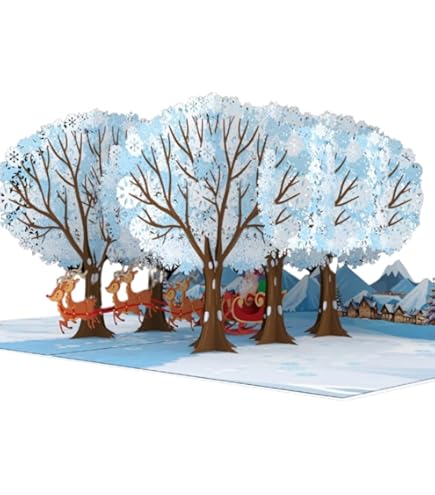 LSLJS Christmas Greeting Card With Envelope - 3D Pops Up Blank Christmas Cards Cute Santa Snowman Penguin Pattern Xmas Holiday Supplies Merry Christmas Gifts For Kids Children Classmate - View #12