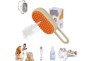 DKIIL NOIYB Spazzola per gatti con vapore, spazzola a vapore 3 in 1 per gatto e cane, spazzola a vapore spray per peli di gatto, pettine con essenza leave-in per massaggio, cura e depilazione