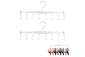 XYUAYAMZ Organizador de Gorras, Colgador Gorras, Porta Gorra Extensible, Organizador de Sombreros con 8 Ganchos, Colgador De Sombreros para Colgar Sombreros, Corbatas, Bufandas y Guantes, 2 Piezas