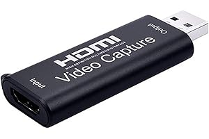 HOLSHOP Carte de Capture Audio Vidéo Full HD 1080p 4K/1080p Carte d'Acquisition Vidéo HDMI vers USB 2.0, Carte d'Acquisition Jeux pour Windows Android Mac avec Caméscope