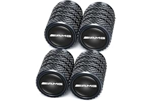 ACHARD 4 PCS Tyre Valve Caps,Car Wheel Caps for Mercedes Benz AMG GT GLC GLE G C-Class S-Class E-Class GLA Series,Corrosion Resistant Premium Leak-Proof Dust Caps for Car Tyres,Car Accessories,Black