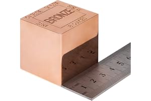 PRECIOUS & VALUABLE METALS / Cubo in bronzo lucido da 40 mm sul lato e peso di 18 once (564 grammi). Dati chimici magnificamente incisi della lega.