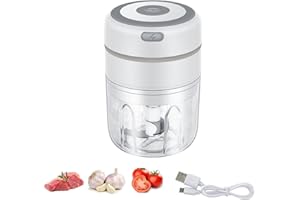 WYFCR Mini Hachoir Électrique, Hachoir à Viande Sans Fil Hachoir Alimentaire avec Lames Tranchantes, 250ML Hachoir à Viande Électrique, pour Aliments pour Bébé, Viande, Piment, Ail, Fruits Mini Mixeur