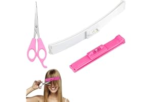 BAVOOTY Barrette de Coiffure,Accueil Outil De Coupe De Cheveux,Frange Niveau Outil,Outils de Coupe de Cheveux,DIY Bricolage Tondeuse,Avec Ciseaux,pour Les Coupes de Cheveux,Franges,Bandes,Pointes Fendues