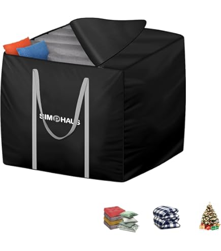 ESTINK Sac De Rangement Pour Coussins De Jardin Noir 135x40x55 Cm PE