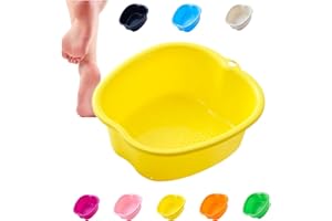 DIIQII Grande Pediluvio Vasca da Bagno in Plastica, Vasca Idromassaggio Piedi Perfetta per Lmmergere I Piedi per Alleviare la Pressione del Piede per Pedicure Disintossicazione e Massaggio (yellow)