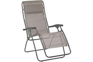 Lafuma MOBILIER - Gepolsterter Relaxsessel Zero Gravity RSXA - Klappbarer Liegestuhl für Terrasse und Garten -Strapazierfähiges Batyline-Gewebe -Mehrpositionenliege, Komfortabel, Frankreich -Kastanie