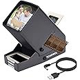 35mm Slide and Film Viewer, 3X Magnification and LED Lighted Illuminated Viewing for 35mm Slides & Film Negatives, AA Battery or USB Powered Operation (Slide and Film Viewer)