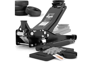 Tarpofix® Cric Idraulico per Auto 3t (75-505mm) | Sollevatore Auto Professionale con Doppio Cilindro | Ideale per SUV & Veicoli Ribassati