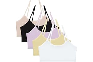 EDS Service Girls Crop Top Bra, Cute Cotton Training Bra for Kids, Non Wired Beginners Bralette, Non Padded Girls First Vest Bra for Age 7-12 Years Pack of 5