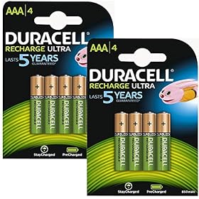 Duracell AAA HR03 Rechargeable Batteries Duralock Pre and Stay Charged 850mAh – Value 8 Pack