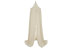 Jollein Canopy Vintage Ruffle Nougat - Height 245 cm - Bed Canopy Baby Bed Children's Room - Beige