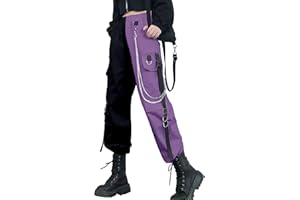 DINGJIUYAN Y2k Halloween Pants with Chain Harajuku Korean Style Streetwear Casual Harem Trousers Gothic Emo Pants