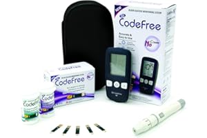 SD Codefree Glucometro Lector Medidor de niveles de glucosa y azucar en Sangre Kit de control de la Diabetes y la Glucemia en mg/dL (Monitor)