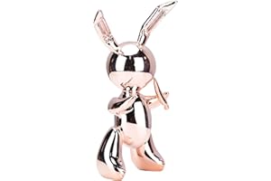 suruim Simpatico Palloncino Coniglio Statua Resina Scultura Animali Figure Decorazione Domestica Moderna Nordica Accessori per Soggiorno (35 cm, Rosa)