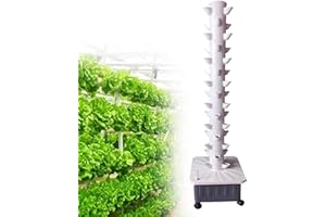 BEESOM 15 Floors 45 Holes Hydroponics Tower Set Hydroponic Growing System, Hydroponic Growing Kit, Aquaponics Growing System, Hydroponics Vertical Growing System