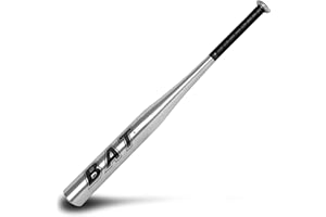BodyRip Aluminium Baseball Softball Bat - Lightweight, Slender Handle, Rubber Grip, Anti-Slip Grip, Self-Defence Weapons | Choose from 28", 30", 32", 34" Silver or Black