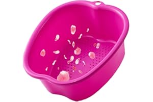 ALINILA Large Foot Bath spa Bowl, Thick Sturdy Plastic Foot Basin for Pedicure, Detox and Massage, Perfect to Soak Your Feet Toe Nails and Ankles (Purple)