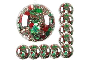 REDSTAR Lot de 20 Boules de Noël Transparentes de 10 cm à Décorer - Boules de Noël Transparentes à Personnaliser- Décoration de Noel DIY pour Sapin, Maison..