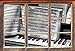 Produktbild Monocrome, Klavier Noten, Nahaufnahme Piano Fenster im 3D-Look, Wand- oder Türaufkleber Format: 62x42cm, Wandsticker, Wandtattoo, Wanddekoration