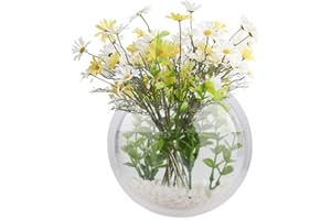 FOXCUP æ— 2 peceras colgantes para colgar en la pared, tanque betta, decoración de pared, plantas, peces, burbujas, para colgar en la pared, transparente