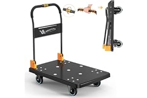 NS JUVYIG N&S Juvyig Chariot de transport pliable à une main 350 kg silencieux (jaune – sans frein)