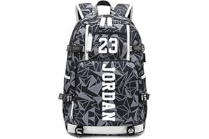 Lorh's store Giocatore di Basket Jordan Luminoso Zaino da Viaggio Studente Zaino Fan Bookbag per Uomo Donna