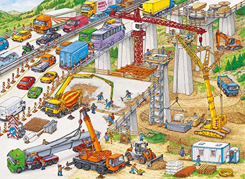 Imagen principal de Ravensburger 10896 - Puzzle de 100 piezas, diseño de obra de construcción