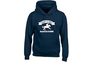 Shopagift Born to Ride Forced to go to School Horse Riding Equestrian Kids Childrens Hooded Top Hoodie