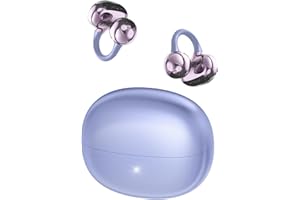 Ucani Clip on earbuds, Open Clip-On Earphones Open Ear Headphones, ‌HiFi Music‌ 360° ACS, With ENC Crystal Clear Calls, Wireless Headphones Bluetooth-5.4 Compatible iOS Android, 65H Playtime, purple