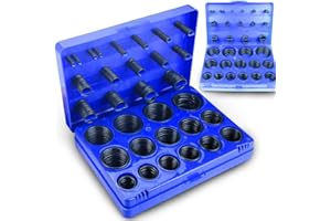 Retoo Lot de 419 joints toriques en caoutchouc NBR résistants à l'huile, joints toriques en caoutchouc pour systèmes hydrauliques, moteurs et appareils électroménagers, avec boîte en plastique