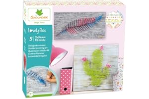 Kit de loisir créatif enfant - 5 tableaux fil tendu - DIY - Lovely Box Grand Modèle Collector - Dès 7 ans - Sycomore - CRE5050