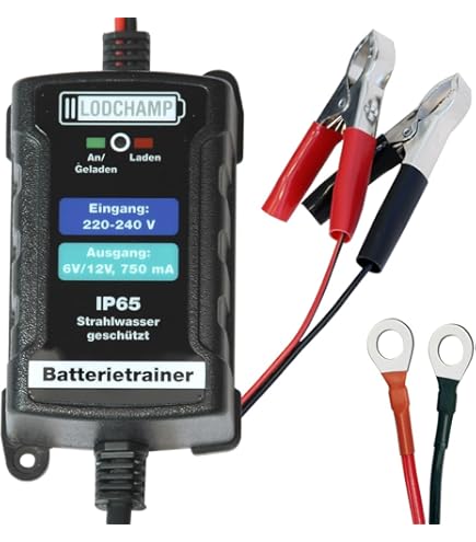 Unocho 6V 12V Acculader 1,5A Automatische Slimme Lader Batterij Onderhoudslader Druppellader Drijflader voor auto, motorfiets, grasmaaier, boot en sneeuwscooter