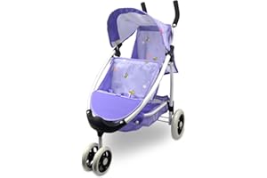 Anivia Twin Dolls Carrozzina, Passeggino per Bambole con Cestino, Giocattoli per Carrozzina Regalo per Bambini, Bambole adatte fino a 14 pollici - Viola