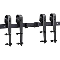 Yaheetech 366cm Schiebetürbeschlag Set Schiebetürsystem Laufschiene für Schiebetür mit Abstandshalter Montage-Set