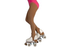 CALZITALY Collants Fille de Patinage Artistique et Roller Etriers | Noir, Naturel, Caramel, 6-12 Ans, 70 DEN | Fabriqué en Italie