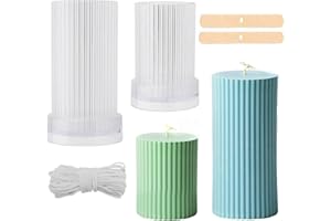 GLAITC Kerzenform zum Gießen, 2 Größen Plastik kerzenformen mit Baumwoll Kerzendocht and Zentriervorrichtung DIY Handwerk Kerzen Form aus Kunststoff Seifenform für Weihnachten Hochzeit Abendessen