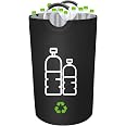 ENROSLU Contenitore per bottiglie di pegni [con borsa per il trasporto XXL] raccoglitore di bottiglie con foro per la cucina, contenitore vuoto e contenitore per bottiglie di pegno, colore nero