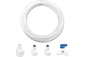 WENROU 5 m Kühlschrankschlauch, Wasseranschluss Kühlschrank, Kühlschrank Anschluss Kit, Wasserzulaufleitung Universal Anschluss Set, für Kühlschrank Side by Side, Kühlschrankschlauch, 6,35mm (1/4")