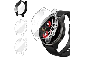 ivoler 3-delat fodral med skärmskydd för Garmin Venu 2 Plus 43 mm, fullt skyddsfodral i mjuk TPU tunt, stötsäkert reptåligt f
