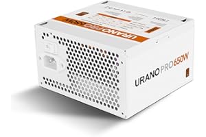 NOX Xtreme Products URANO Pro 650 W White 80 Plus Bronze, Alimentation ATX avec Ventilateur Silencieux 120 mm PWM, Protection intégrale (OVP, UVP, OPP, SCP, OTP), PFC Actif, câbles Plats, Blanc