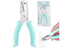 Cozevdnt Single Hole Punch, 6 mm Round Hole Punch, Circle Metal Paper Hole Punch with Soft Handle for Tags, for DIY School, DIY Crafts, Scrapbook, Notebook, Card Making