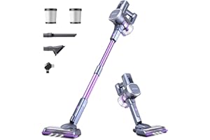 Lubluelu Odkurzacz bezprzewodowy mop odkurzacz samonośny, wydajny bezprzewodowy odkurzacz odkurzający 50 min autonomii, wyjmowany akumulator do twardej podłogi, sierść zwierząt domowych