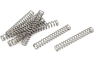 TOP-VIGOR 10Pcs Compression Spring, 4mm OD,0.5mm Wire Size,30mm Free Length Dual Extended Durable Dual Hook Tension Spring for Furniture Screen Doors Repair Projects